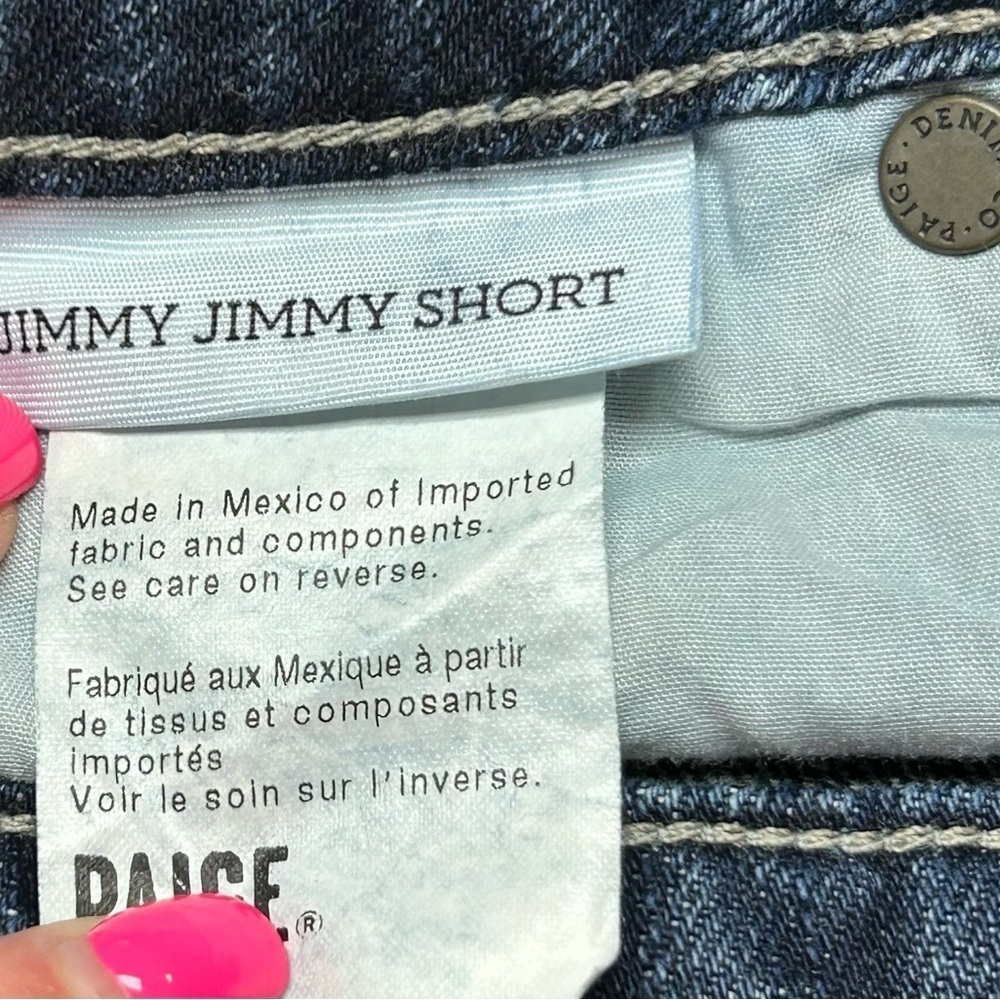 PAIGE The Jimmy Jimmy Short Dark Wash Mid Rise Denim Shorts Size 27 100% Cotton - Picture 6 of 7